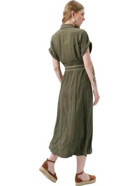 VESTIDO MIDI VERDE OLIVO HOLLY LAND - Imagen 5