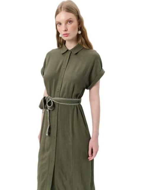 VESTIDO MIDI VERDE OLIVO HOLLY LAND - Imagen 6