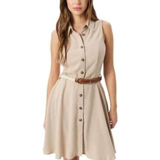 VESTIDO MINI BEIGE HOLLY LAND