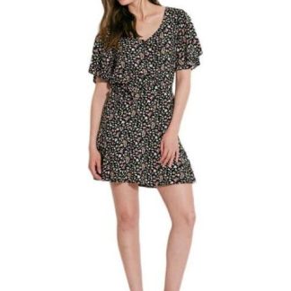 VESTIDO MINI ESTAMPADO NEGRO HOLLY LAND