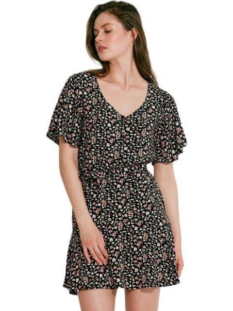 VESTIDO MINI ESTAMPADO NEGRO HOLLY LAND - Imagen 3