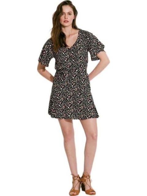 VESTIDO MINI ESTAMPADO NEGRO HOLLY LAND - Imagen 6