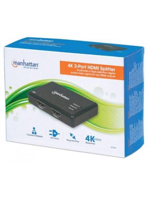 MANHATTAN DIVISOR DE VIDEO HDMI 2X HDMI NEGRO - Imagen 4
