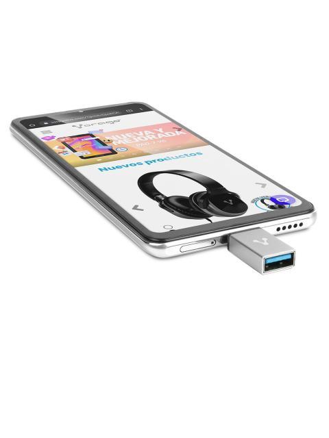 VORAGO ADAPTADOR USB-C MACHO - USB 3.0 HEMBRA GRIS - Imagen 7