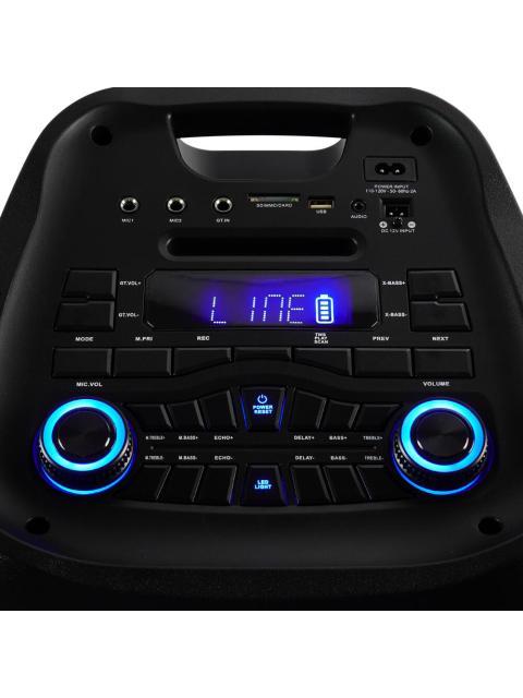 VORAGO BAFLE KSP-600 BLUETOOTH INALAMBRICO 80W RMS USB NEGRO - INCLUYE MICROFONO Y CONTROL REMOTO - Imagen 6