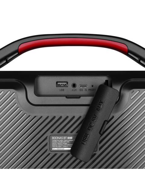 VORAGO BOCINA PORTATIL BSP-440 BLUETOOTH INALAMBRICO 20W RMS NEGRO - Imagen 6