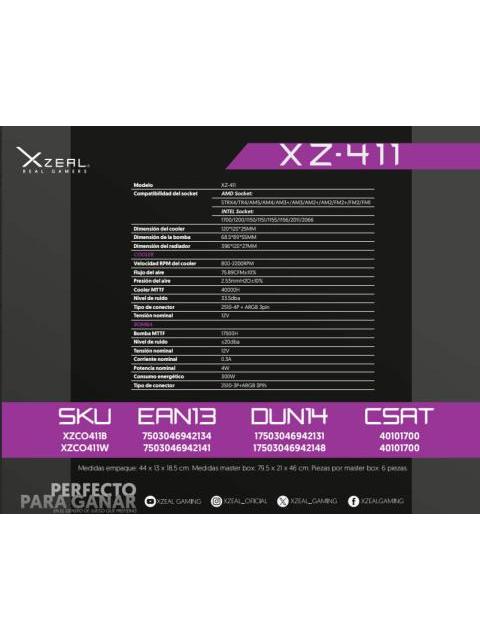 XZEAL XZ411 ENFRIAMIENTO LIQUIDO PARA CPU 3X 120MM 800 - 2200RPM NEGRO - ¡COMPRA Y RECIBE $100 DE SALDO DE REGALO EN TU PROXIMA COMPRA! - Imagen 9
