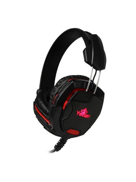 YEYIAN AUDIFONOS GAMER TEMPEST YH2000 PARA PC-PS4-XBOX ONE ALAMBRICO 2 METROS 3.5MM-USB NEGRO-ROJO