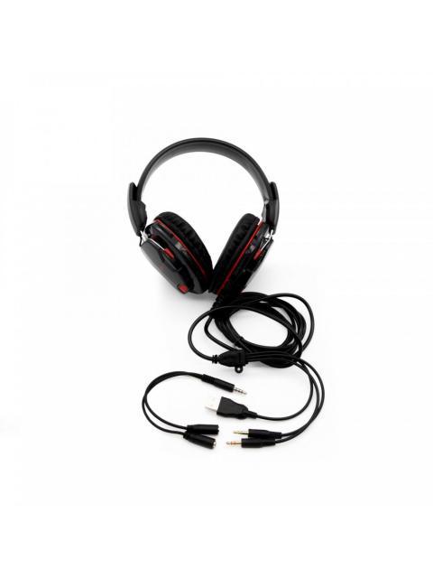 YEYIAN AUDIFONOS GAMER TEMPEST YH2000 PARA PC-PS4-XBOX ONE ALAMBRICO 2 METROS 3.5MM-USB NEGRO-ROJO - Imagen 7