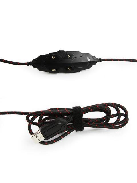 YEYIAN AUDIFONOS GAMER WICKED SERIE 3000 ALAMBRICO 2.2 METROS USB NEGRO-ROJO - Imagen 5