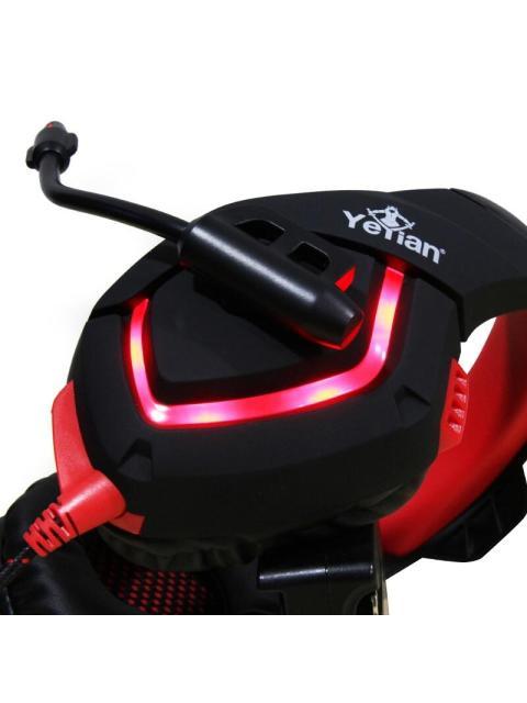 YEYIAN AUDIFONOS GAMER WICKED SERIE 3000 ALAMBRICO 2.2 METROS USB NEGRO-ROJO - Imagen 6