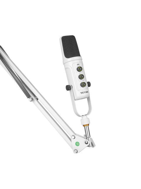 YEYIAN KIT MICROFONO PARA STREAMING AGILE NL USB BLANCO - INCLUYE SOPORTE DE BRAZO SOPORTE U DE ESCRITORIO FILTRO ABRAZADERA Y CABLE USB - Imagen 4