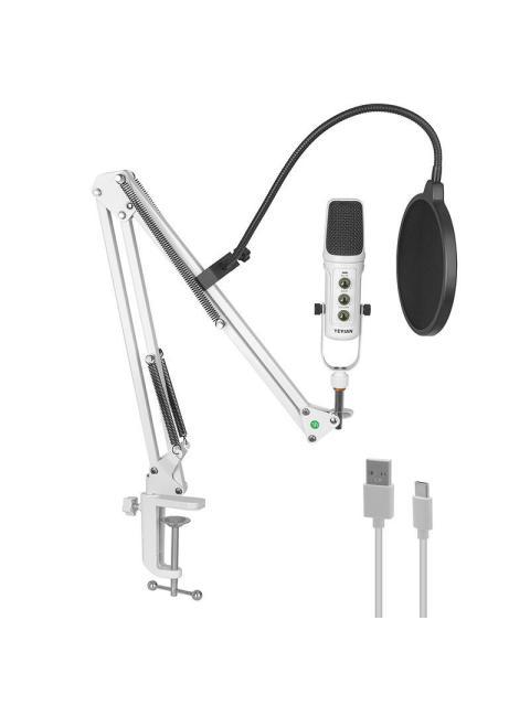 YEYIAN KIT MICROFONO PARA STREAMING AGILE NL USB BLANCO - INCLUYE SOPORTE DE BRAZO SOPORTE U DE ESCRITORIO FILTRO ABRAZADERA Y CABLE USB - Imagen 6