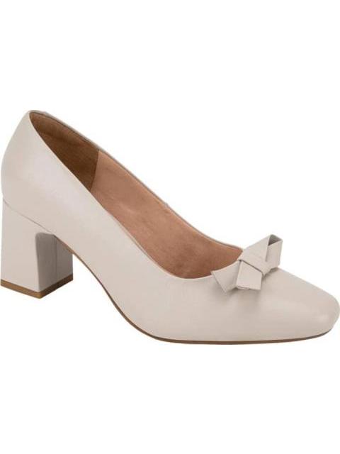 ZAPATILLA CUADRADA CON MOÑO BEIGE/HUESO VICENZA - Imagen 2