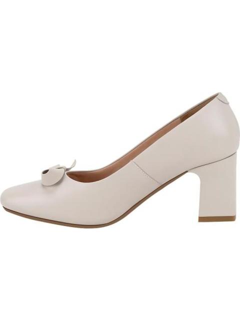 ZAPATILLA CUADRADA CON MOÑO BEIGE/HUESO VICENZA - Imagen 5