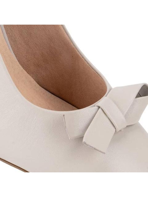 ZAPATILLA CUADRADA CON MOÑO BEIGE/HUESO VICENZA - Imagen 6