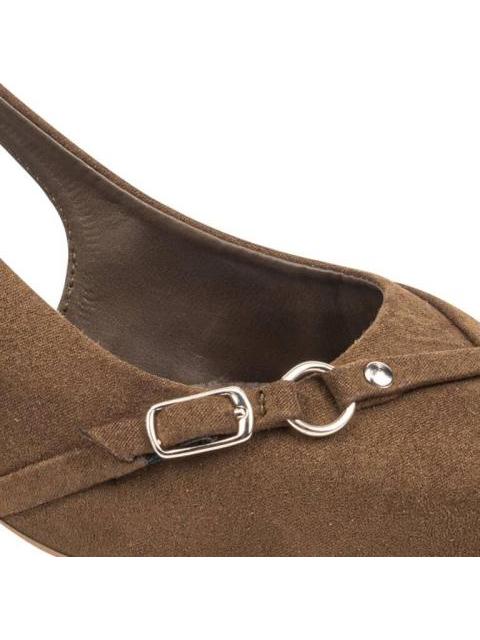 ZAPATILLA DESTALONADA CON HERRAJES CAFE YAELI FASHION - Imagen 6