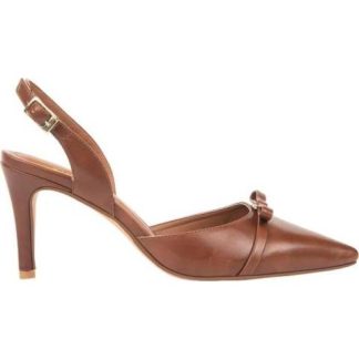 ZAPATILLA DESTALONADA CON MOÑO COGNAC YAELI FASHION