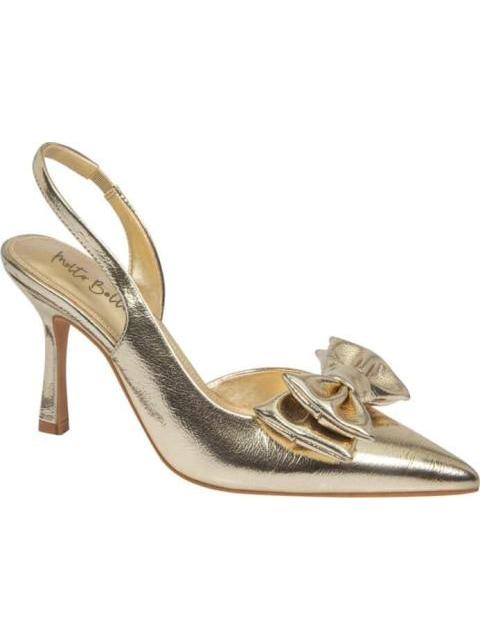 ZAPATILLA DESTALONADA CON MOÑO ORO MOLTO BELLO - Imagen 2