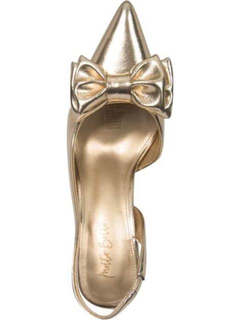 ZAPATILLA DESTALONADA CON MOÑO ORO MOLTO BELLO - Imagen 3