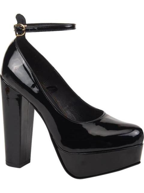 ZAPATILLA PLATAFORMA CON TACON ANCHO NEGRO ABUSIVA - Imagen 2
