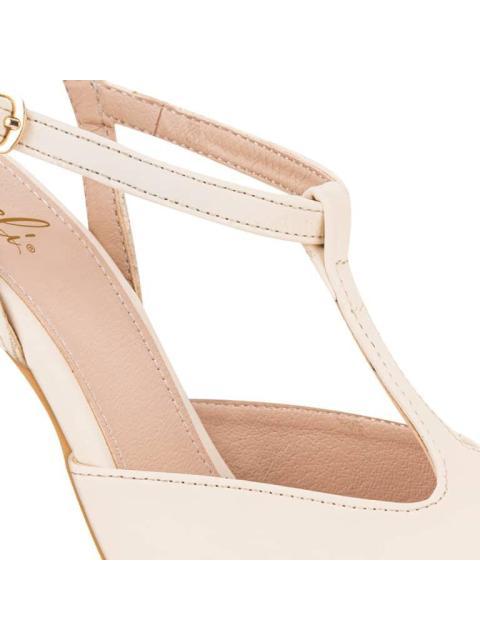 ZAPATILLA PUNTAL CON TRABA BEIGE/HUESO YAELI - Imagen 6