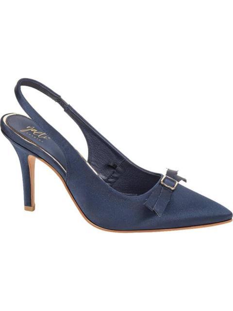 ZAPATILLA PUNTAL DESTALONADA CON MOÑO AZUL MARINO YAELI FASHION - Imagen 2