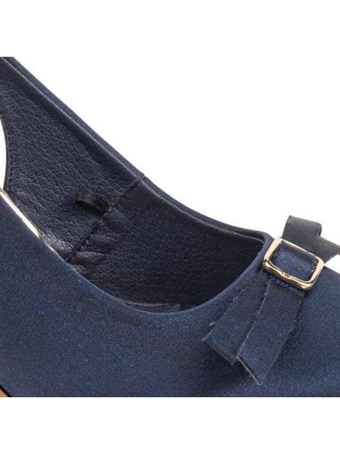 ZAPATILLA PUNTAL DESTALONADA CON MOÑO AZUL MARINO YAELI FASHION - Imagen 6
