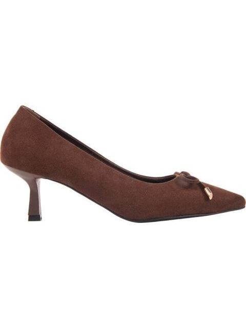 ZAPATILLA PUNTAL TACON MEDIO DELGADO CAFE YAELI FASHION