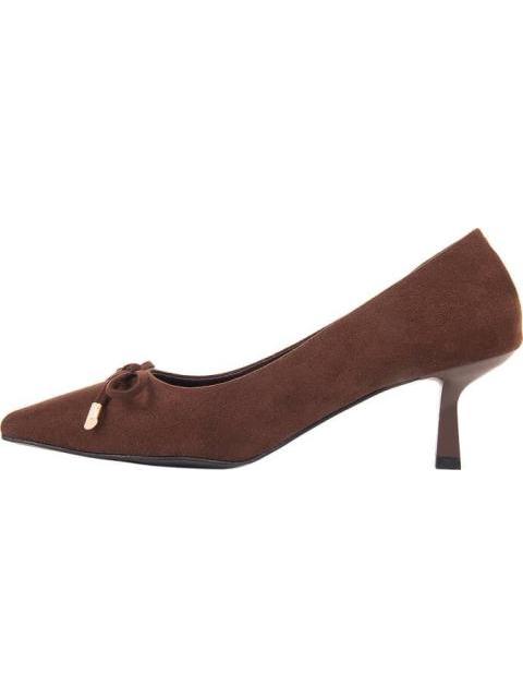 ZAPATILLA PUNTAL TACON MEDIO DELGADO CAFE YAELI FASHION - Imagen 5