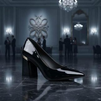 ZAPATILLA TACON ANCHO NEGRO YAELI FASHION