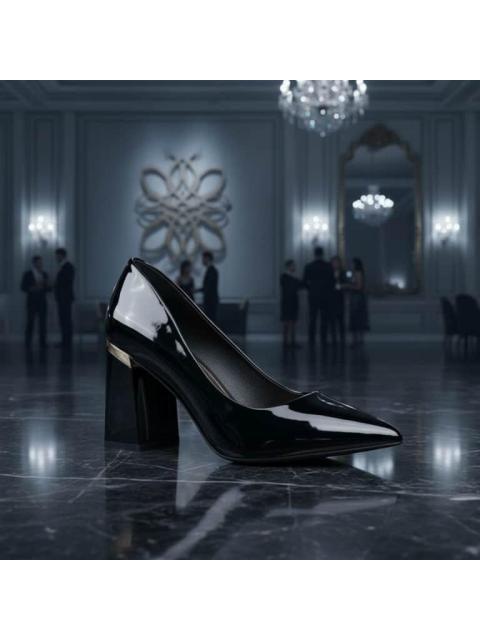 ZAPATILLA TACON ANCHO NEGRO YAELI FASHION