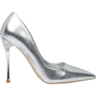 ZAPATILLA TACON CON PIEDRAS PLATA THALIA SODI