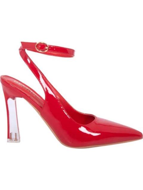 ZAPATILLA TACON TRANSPARENTE ROJO BELINDA PEREGRIN