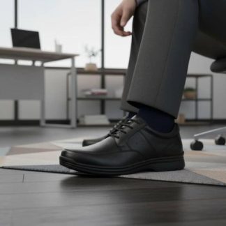 ZAPATO CASUAL DE PIEL DERBY NEGRO FLEXI
