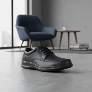 ZAPATO DERBY DE PIEL NEGRO FLEXI