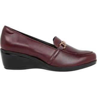 ZAPATO TACON CUÑA VINO FLEXI