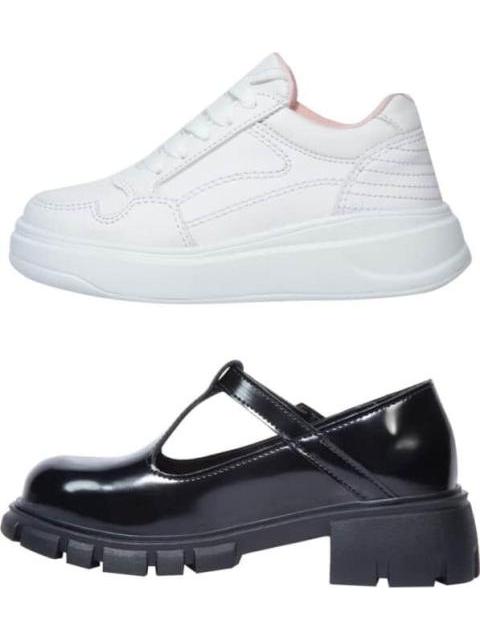 ZAPATO Y TENIS ESCOLAR BLANCO/NEGRO MIRAGE - Imagen 5