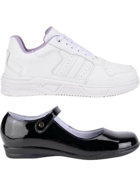ZAPATO Y TENIS KIT ESCOLAR BLANCO/NEGRO MIRAGE
