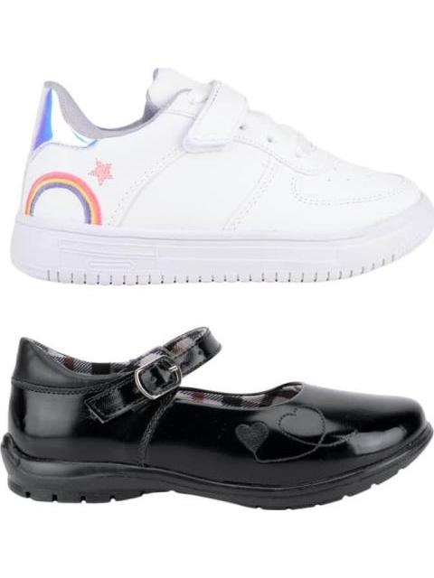 ZAPATO Y TENIS KIT ESCOLAR BLANCO/NEGRO MIRAGE