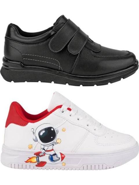 ZAPATO Y TENIS KIT ESCOLAR BLANCO/NEGRO MIRAGE