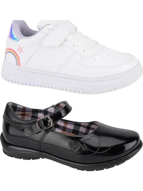 ZAPATO Y TENIS KIT ESCOLAR BLANCO/NEGRO MIRAGE - Imagen 2