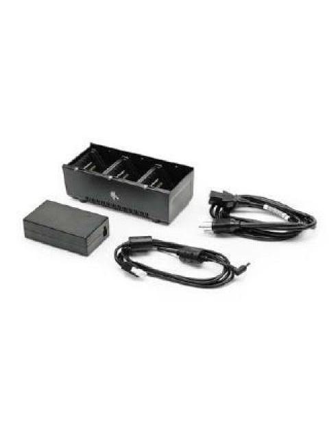 ZEBRA BASE DE CARGA SAC-MPP-3BCHGUS1-01 3 BATERIAS NEGRO COMPATIBLE CON ZQ500-ZQ600 - INCLUYE FUENTE DE PODER Y CABLE DE CORRIENTE